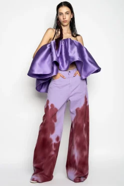 LILAC AND BURGUNDY TIE DYE BOYFRIEND TROUSERS