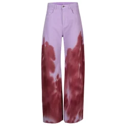 LILAC AND BURGUNDY TIE DYE BOYFRIEND TROUSERS