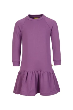 LILAC CREW NECK GATHERED DRESS
