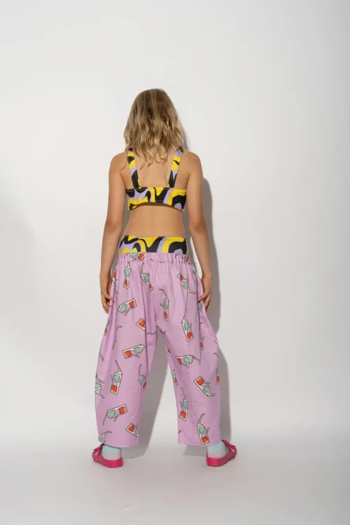 LILAC 3D GLASSES PRINT BALLOON TROUSERS