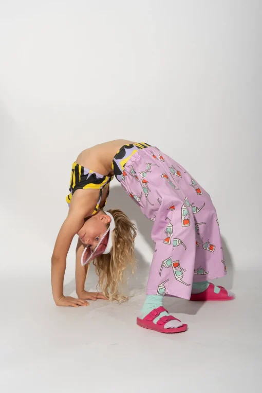 LILAC 3D GLASSES PRINT BALLOON TROUSERS