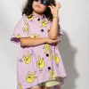 LILAC HANDS PRINT OVERSIZED SHIRT