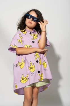 LILAC HANDS PRINT OVERSIZED SHIRT