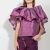 LILAC PLEATED CAPE TOP