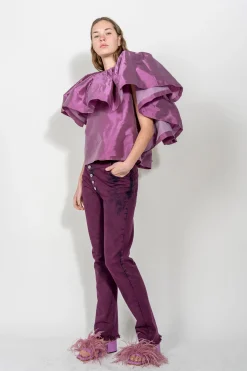 LILAC PLEATED CAPE TOP
