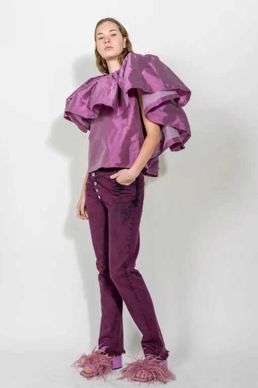LILAC PLEATED CAPE TOP