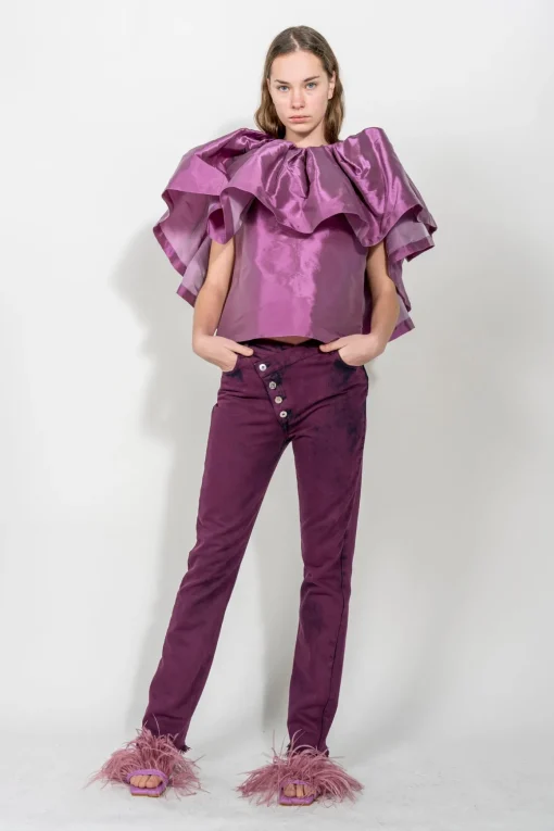 LILAC PLEATED CAPE TOP