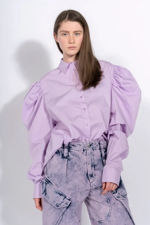 LILAC PUFF SLEEVE SHIRT