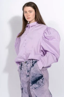 LILAC PUFF SLEEVE SHIRT