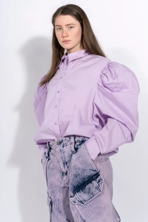 LILAC PUFF SLEEVE SHIRT