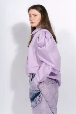 LILAC PUFF SLEEVE SHIRT