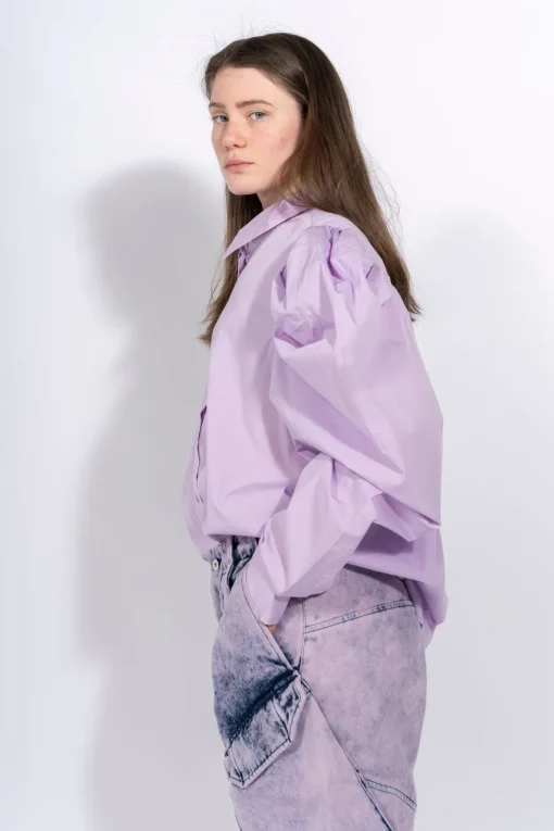 LILAC PUFF SLEEVE SHIRT