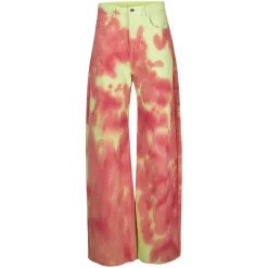 LIME AND RED TIE DYE BOYFRIEND TROUSERS
