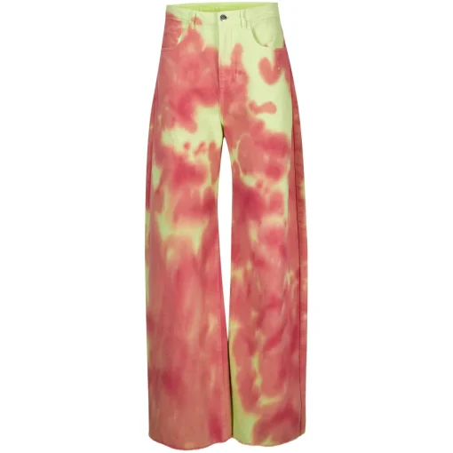 LIME AND RED TIE DYE BOYFRIEND TROUSERS