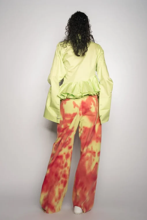 LIME AND RED TIE DYE BOYFRIEND TROUSERS
