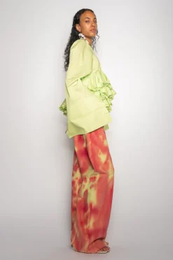 LIME AND RED TIE DYE BOYFRIEND TROUSERS