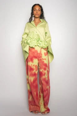 LIME AND RED TIE DYE BOYFRIEND TROUSERS