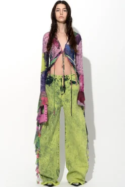 LIME DENIM BOYFRIEND TROUSERS