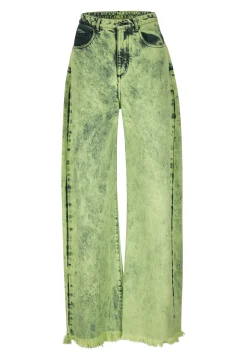 LIME DENIM BOYFRIEND TROUSERS