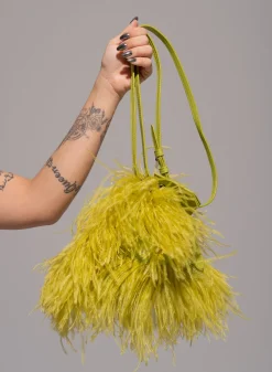 LIME FEATHER BAG