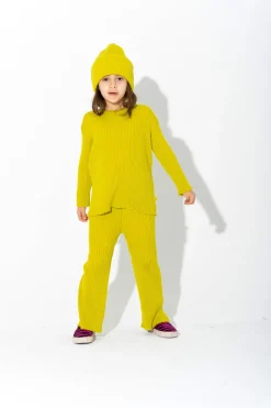 LIME MERINO KNIT TROUSERS