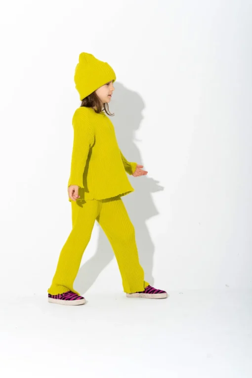 LIME MERINO KNIT TROUSERS