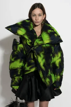 LIME TIE DYE M'A PUFFER JACKET