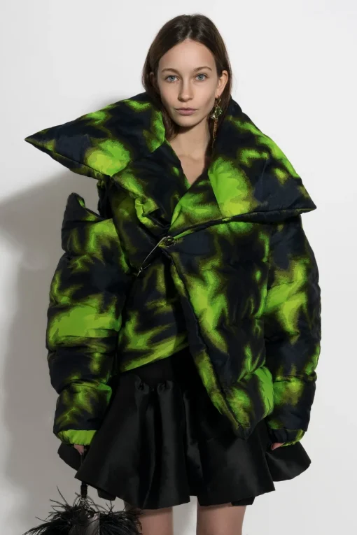 LIME TIE DYE M'A PUFFER JACKET