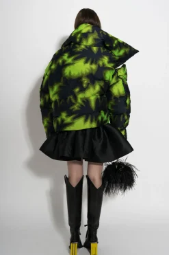 LIME TIE DYE M'A PUFFER JACKET