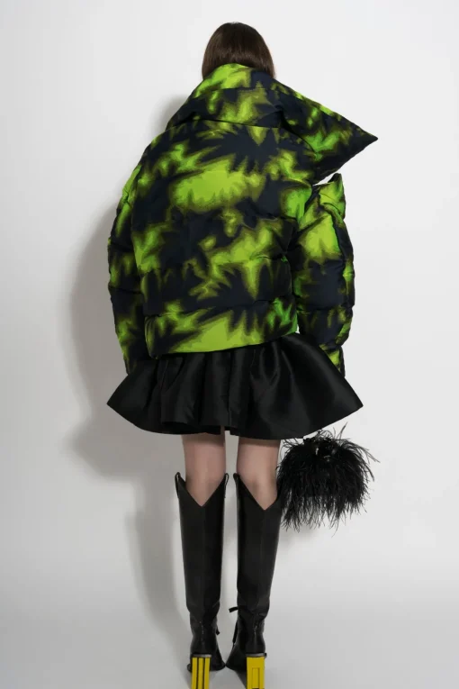 LIME TIE DYE M'A PUFFER JACKET