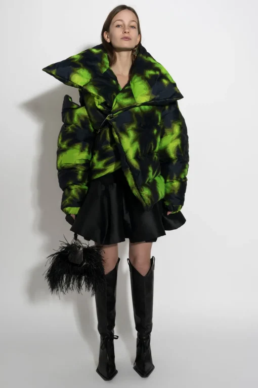 LIME TIE DYE M'A PUFFER JACKET
