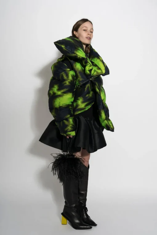 LIME TIE DYE M'A PUFFER JACKET