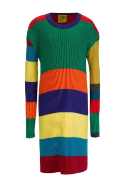 MERINO STRIPED LONG DRESS