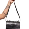 MINI CHAIN BAG IN BLACK CROCO