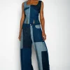MIXED DENIM BOYFRIEND TROUSERS