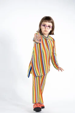 MULTI STRIPE KNIT TROUSERS