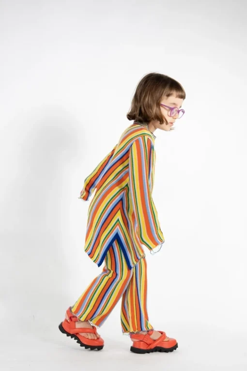 MULTI STRIPE KNIT TROUSERS