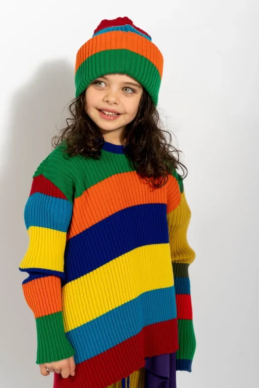 MULTI STRIPES MERINO KNIT BEANIE