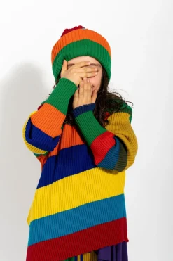 MULTI STRIPES MERINO KNIT BEANIE