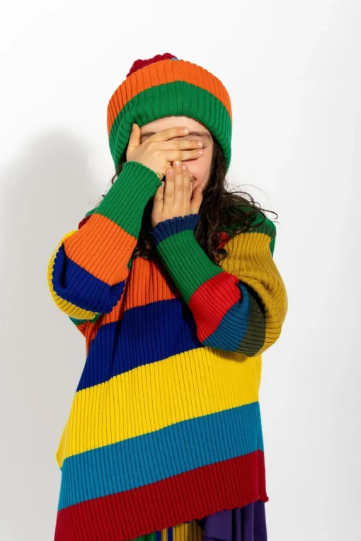 MULTI STRIPES MERINO KNIT BEANIE