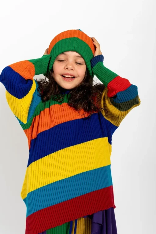 MULTI STRIPES MERINO KNIT BEANIE
