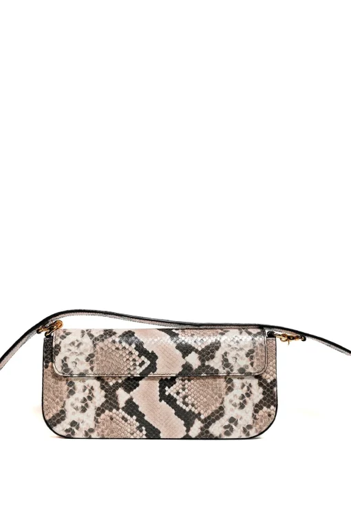 NATURAL SNAKE PRINT CLUTCH BAG
