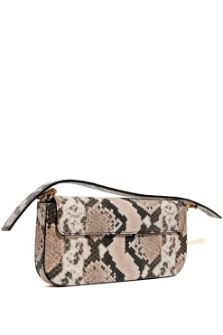 NATURAL SNAKE PRINT CLUTCH BAG