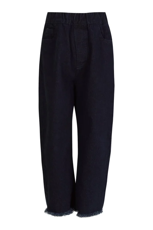 NAVY DENIM BAGGY TROUSERS