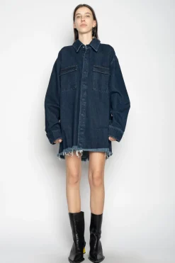 NAVY DENIM OVERSHIRT