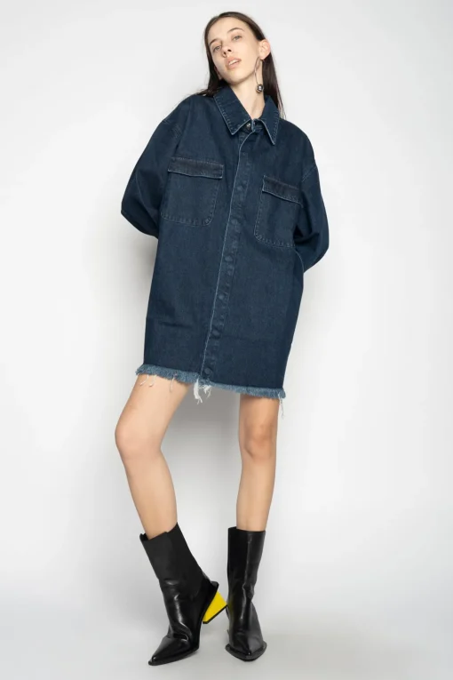 NAVY DENIM OVERSHIRT