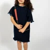 NAVY DENIM OVERSIZED T-SHIRT DRESS