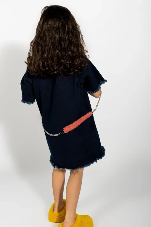 NAVY DENIM OVERSIZED T-SHIRT DRESS