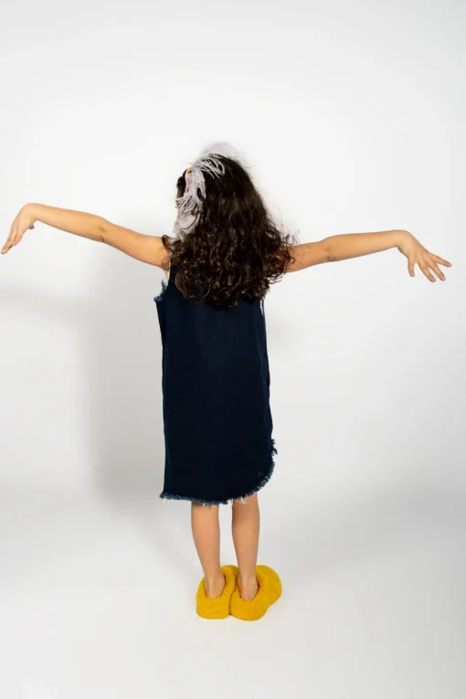NAVY DENIM SLEEVELESS DRESS