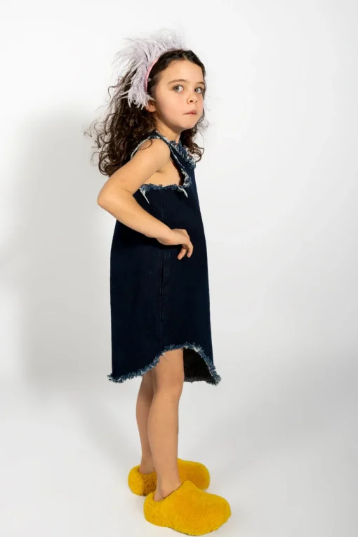 NAVY DENIM SLEEVELESS DRESS